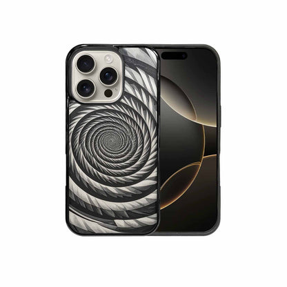 iPhone 16 Pro Case — Hypnotic Spiral Optical Illusion Motif High, Personalized Phone Case