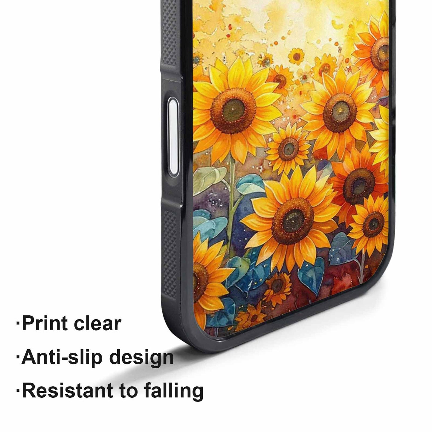 iPhone 17 Pro Case — Full Color Vibrant Sunflower Burst Floral, Custom Phone Case