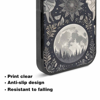 iPhone 15 Plus Case — Wolves Everywhere Collage Overlap Small Wolf, Custom Art Phone Cover