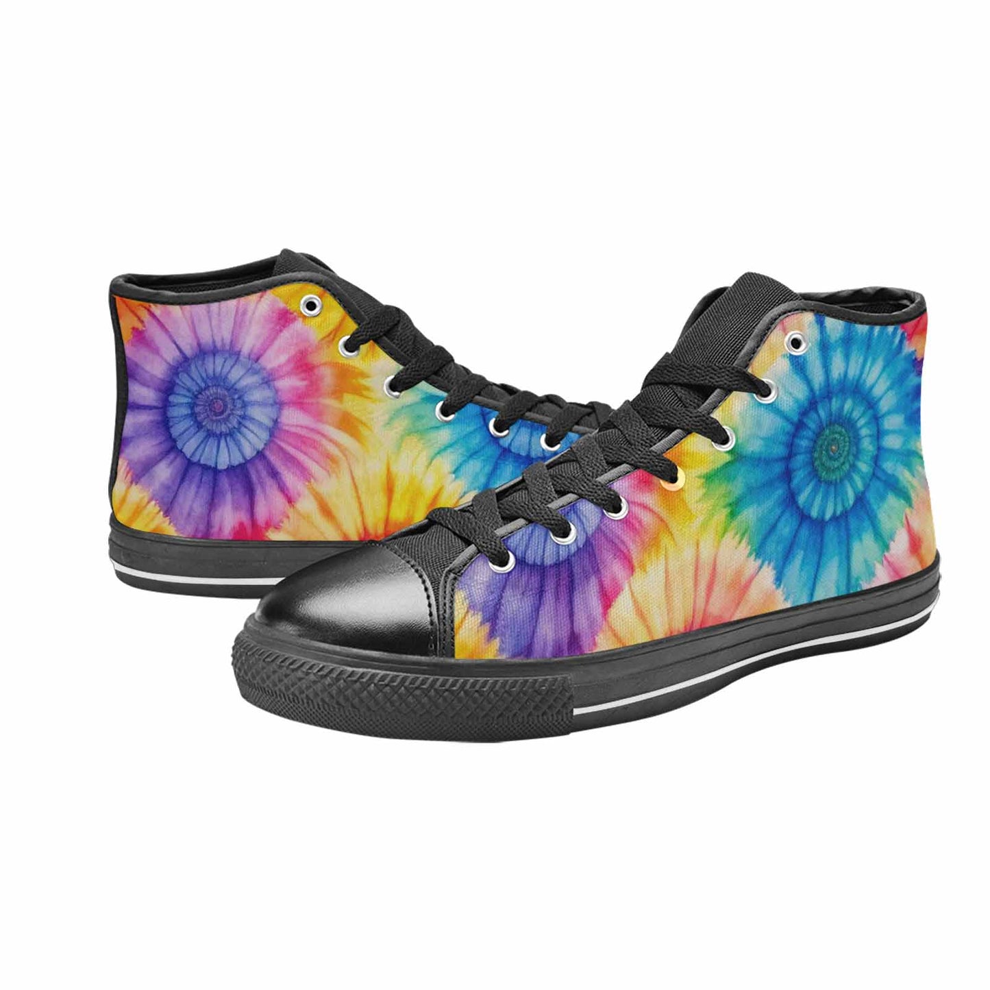 MEN'S Tie Dye Swirl High Top Canvas Grunge Shoes