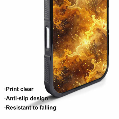 iPhone 17 Pro Case — Galaxy Art Golden Cosmic Glow Galaxy, Unique Phone Case Design