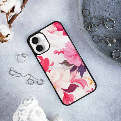 iPhone 16 Plus Case — Marble Floral Custom Personalized Phone Cover, Unique Phone Case Design