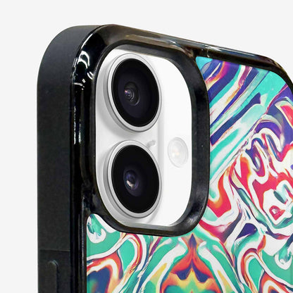 iPhone 16 Case — Holographic Tribal Blaze, Custom Designed Case Cover
