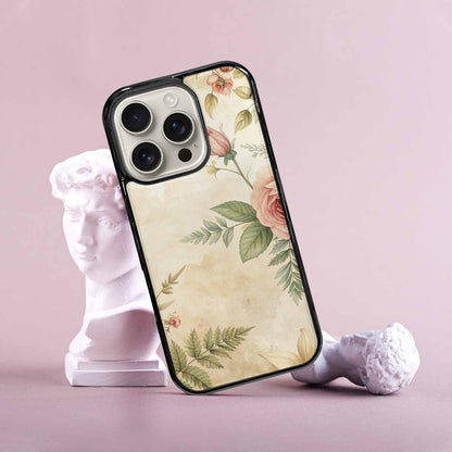 iPhone 16 Pro Case — Vintage Botanical Art Pattern, Custom Art Phone Cover