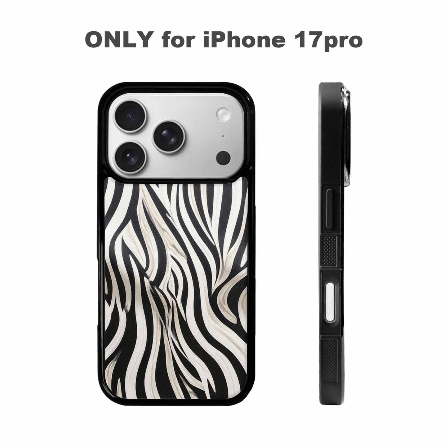 iPhone 17 Pro Case — Modern Zebra Stripe Print Crisp Animal, Custom Print Case Cover