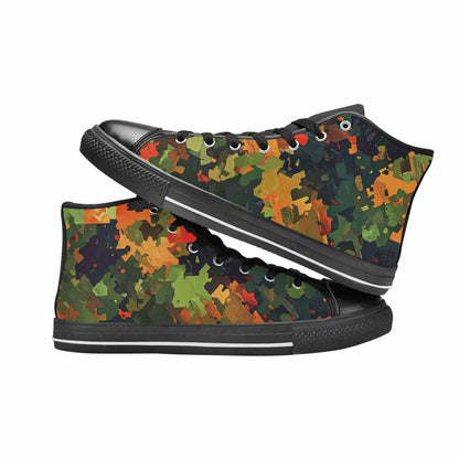 WOMEN'S Military Camouflage Blotch High Top Canvas Grunge Sneakers