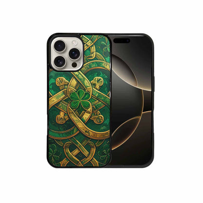 iPhone 16 Pro Max Case — Irish Celtic Knot Pattern Shamrocks Seamless, Custom Made Phone Cover