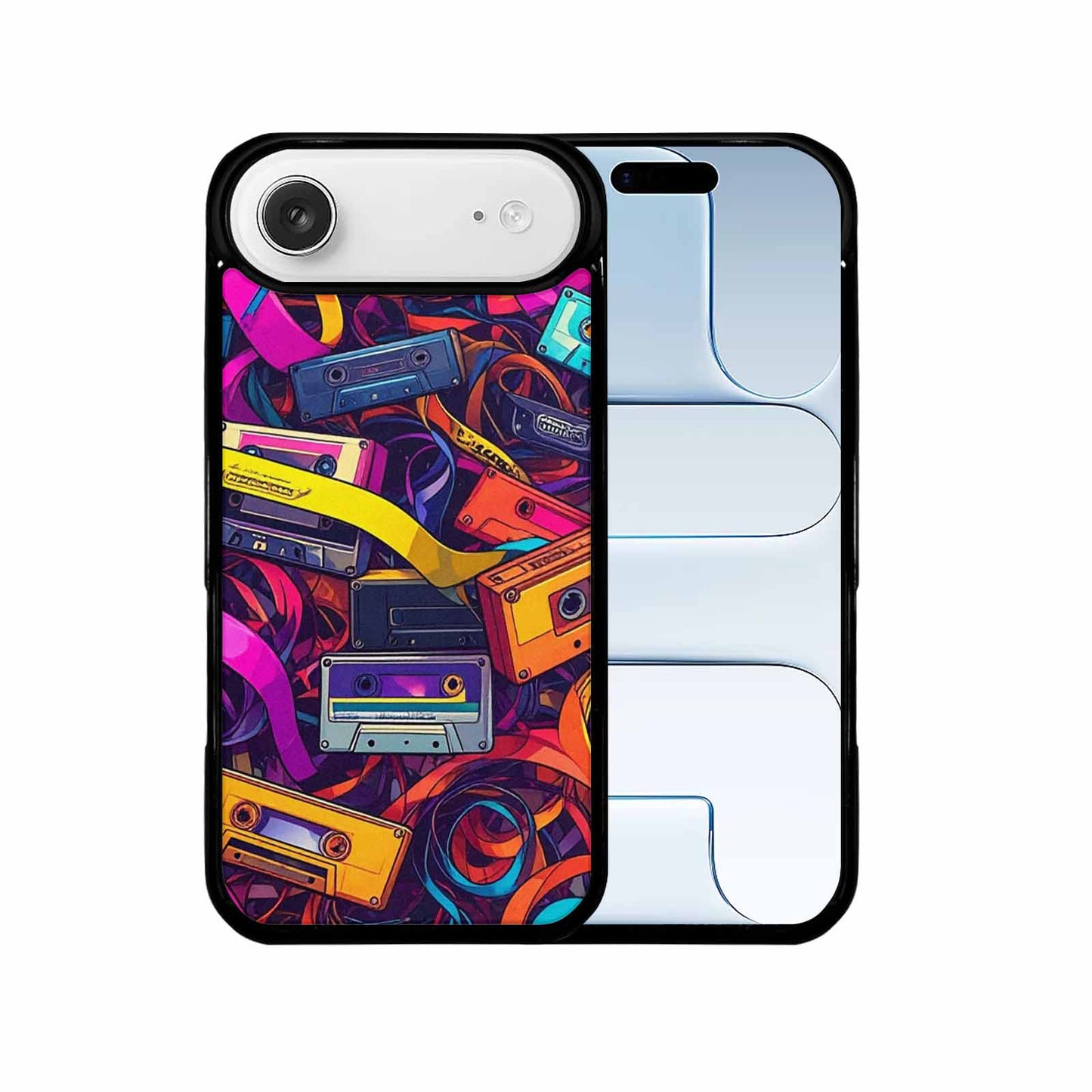 iPhone 17 Air Case — Retro Cassette Tape Pattern Hundreds Retro, Custom Print Case Cover