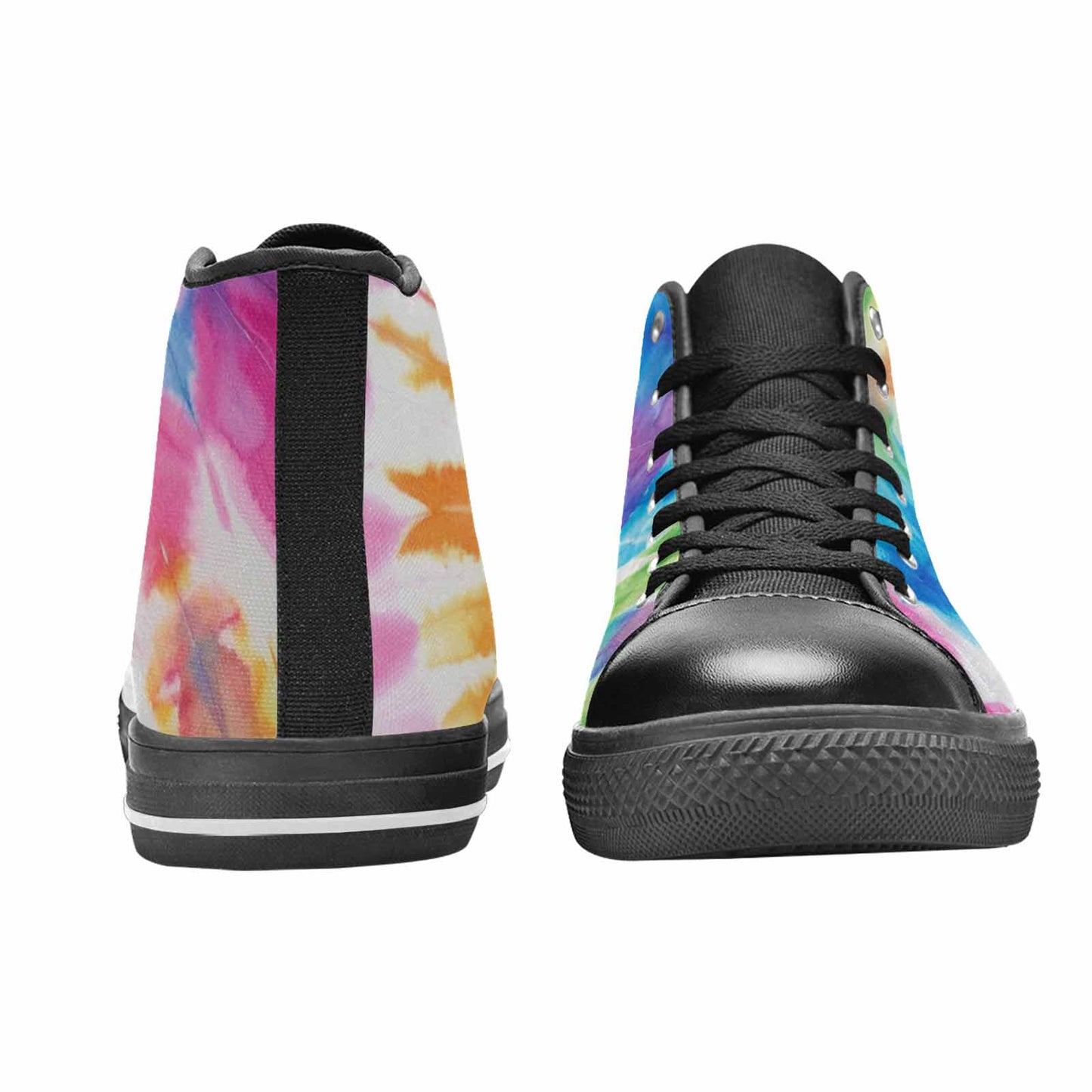 MEN'S Tie Dye Rainbow Twist High Top Canvas Neon Fantasy Shoes