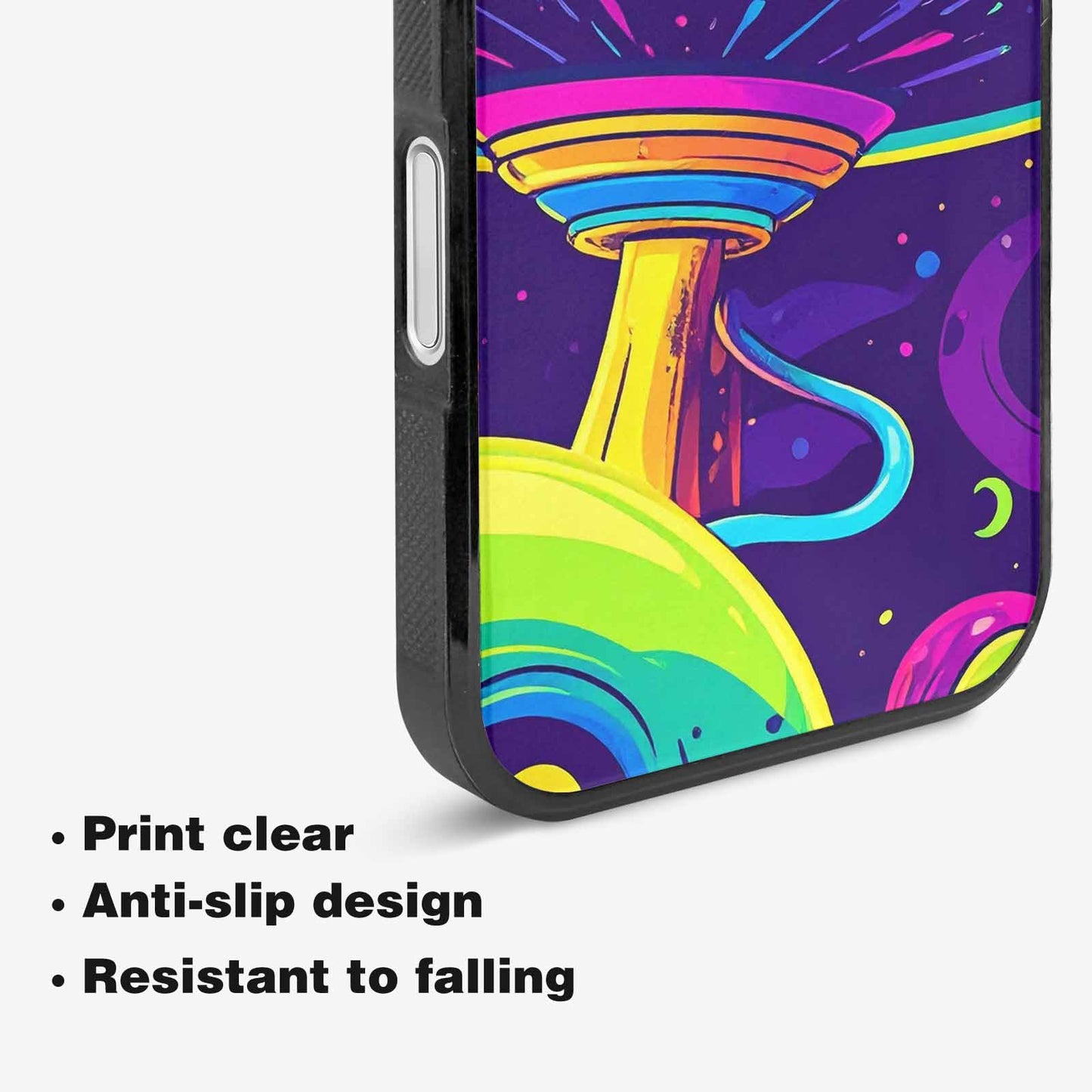 iPhone 16 Plus Case — Alien Ufo Cartoon Art Pattern Groovy, Custom Made Phone Cover