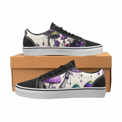 WOMEN'S Rainbow Drip Mushrooms Lace-Up Canvas Neon Fantasy Shoes