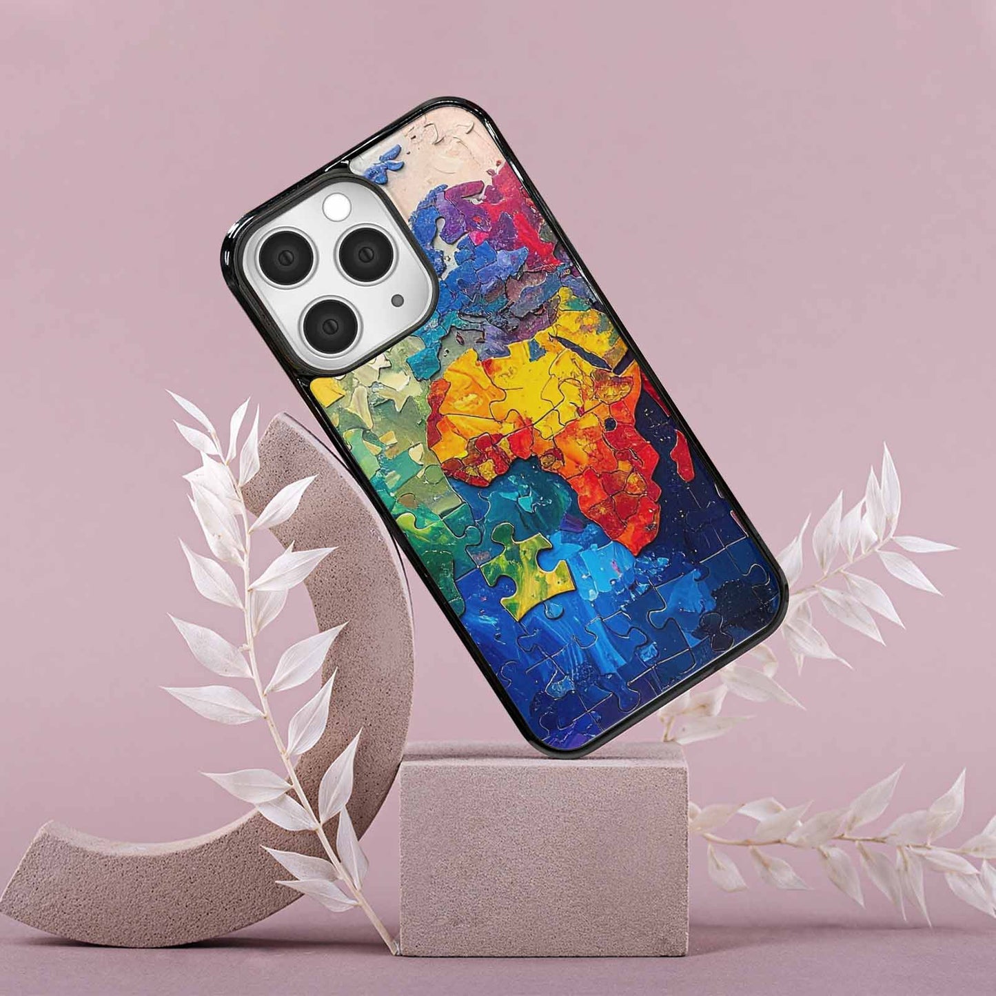 iPhone 15 Pro Max Case — Autism Puzzle Pieces Puzzle Piece Pattern, Custom Print Case Cover