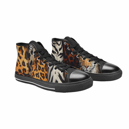 MEN'S Animal Print High Top Canvas Neon Fantasy Custom Sneakers