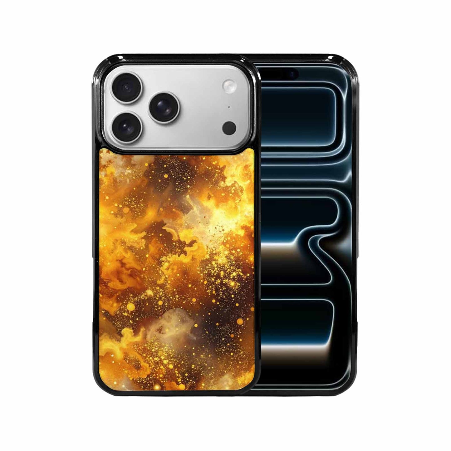 iPhone 17 Pro Max Case — Galaxy Art Golden Cosmic Galaxy Space, Custom Printed Phone Case
