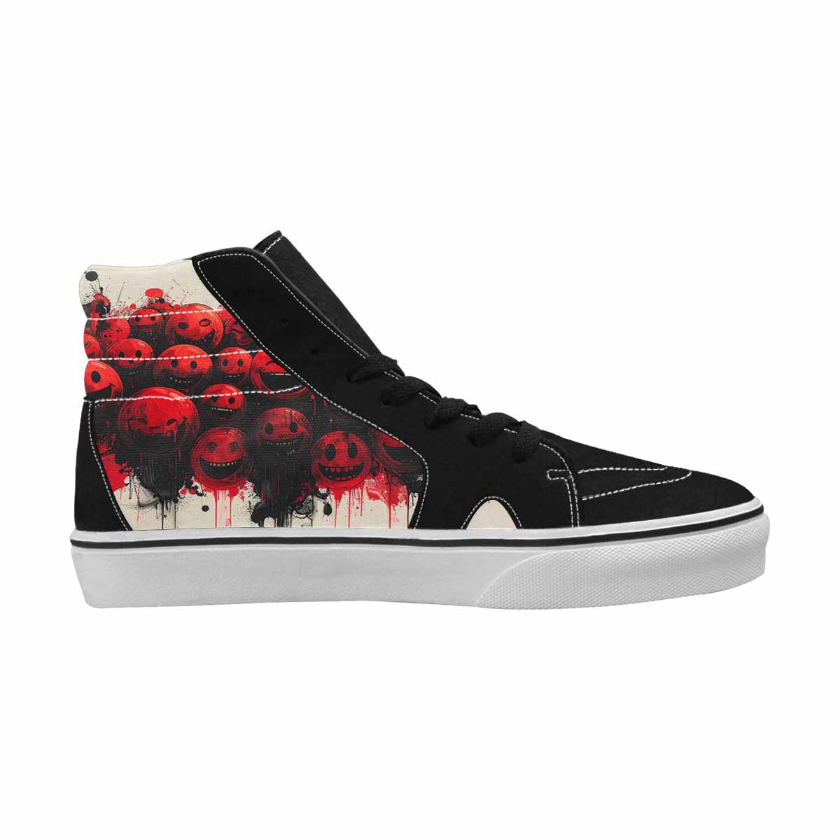 MEN'S Melting Moon Smiley High Top Canvas Dreamlike Custom Shoes