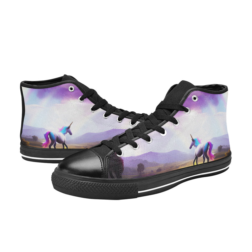 WOMEN'S Unicorn Beauty Art High Top Canvas Dreamcore Sneakers