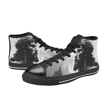 MEN'S Jesus_Ht_06 Men’S High Top Canvas Dark Academia Shoes