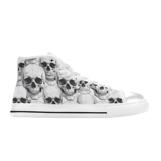 MEN'S Clean Skull Line Art High Top Canvas Wallpaper Art Custom Shoes