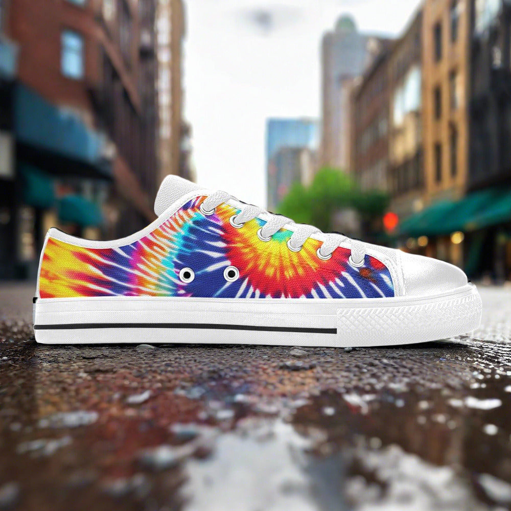 Butterfly Rainbow White Gold Wearable WOMEN Bold Art - Freaky Shoes | Custom Art Sneakers