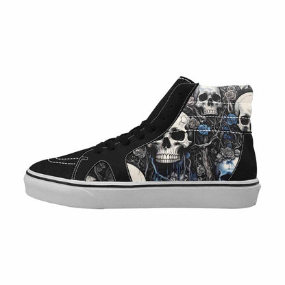 MEN'S Skull Roses High Top Canvas Cottagecore Custom Sneakers