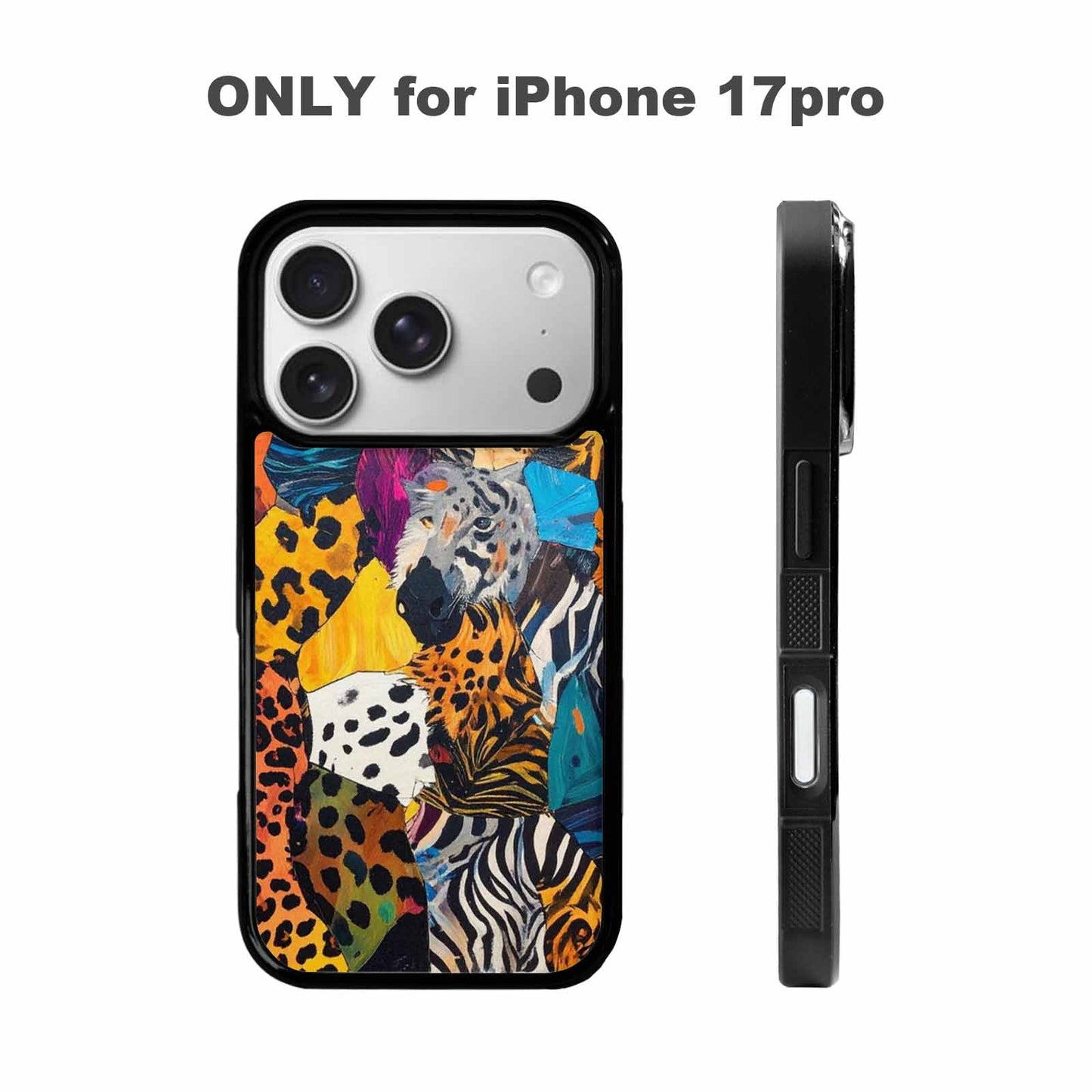 iPhone 17 Pro Case — Full Color Vibrant Animal Print Animal, Custom Printed Phone Case