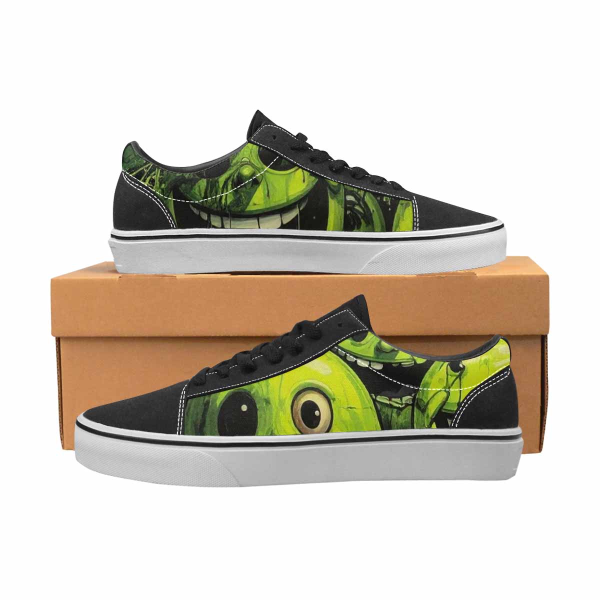 WOMEN'S Melting Moon Smiley Lace-Up Canvas Aesthetic Shoes
