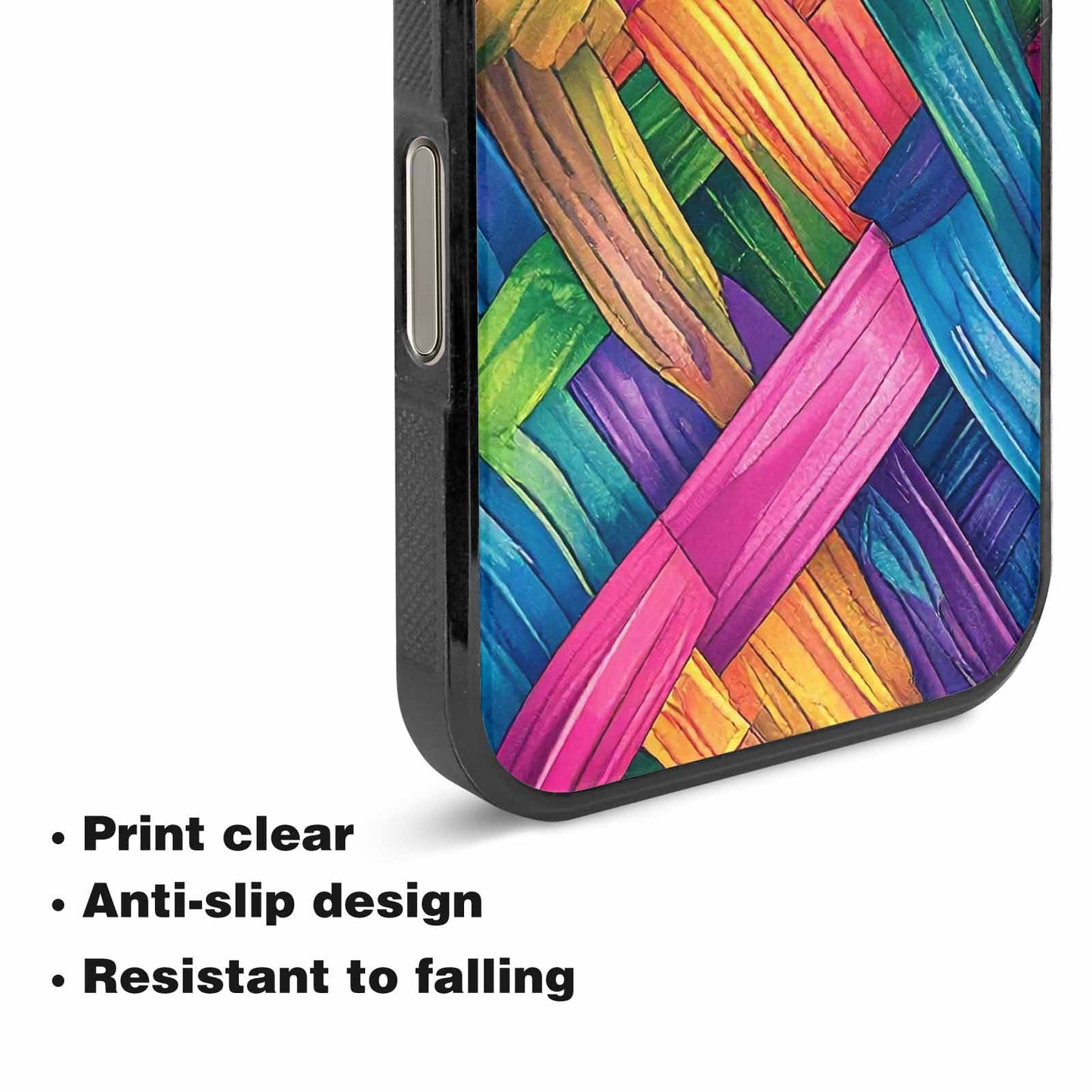 iPhone 16 Pro Max Case — Polysexual Flag Color Theme Small Rainbow, Custom Designed Case Cover