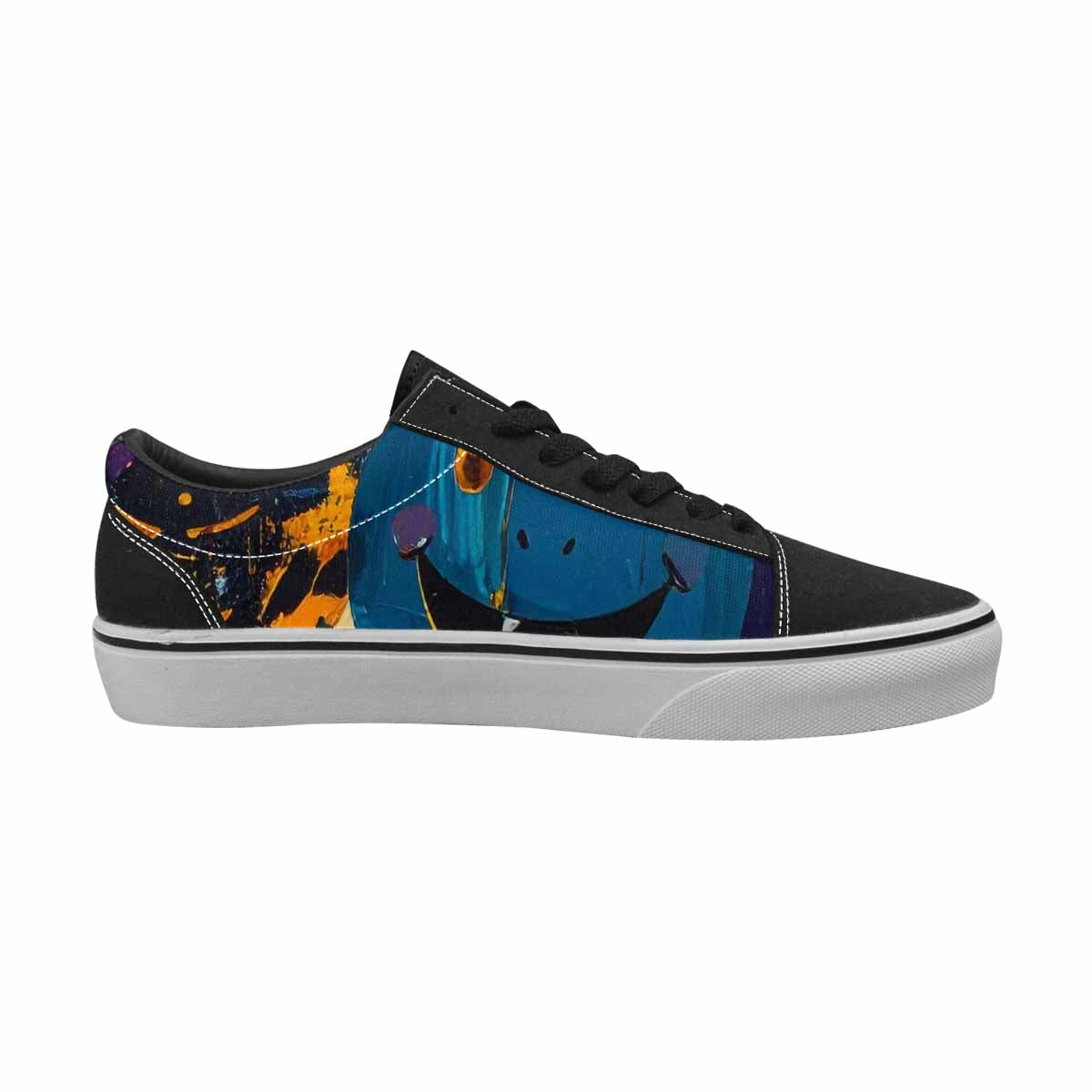 WOMEN'S Smiley Faces Lace-Up Canvas Dark Academia Custom Sneakers