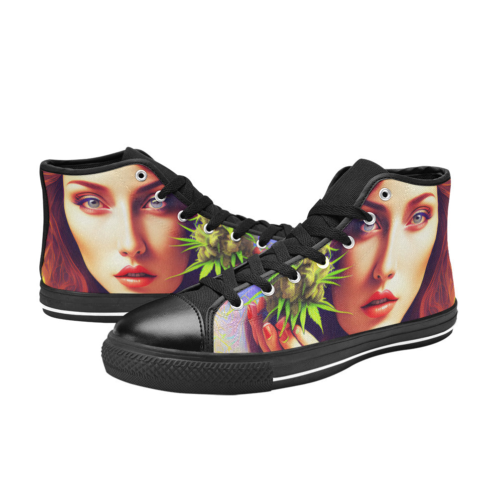 WOMEN'S 420 Woman High Top Canvas Aesthetic Custom Sneakers