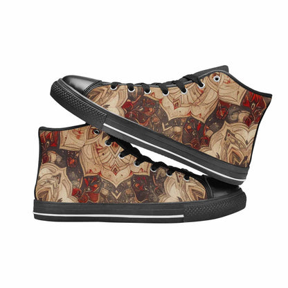 MEN'S Mandala High Top Canvas Wallpaper Art Sneakers