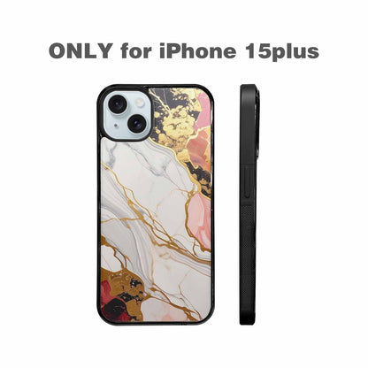 iPhone 15 Plus Case — Marble Vein Marble Veins Pattern Hundreds, Custom Print Case Cover