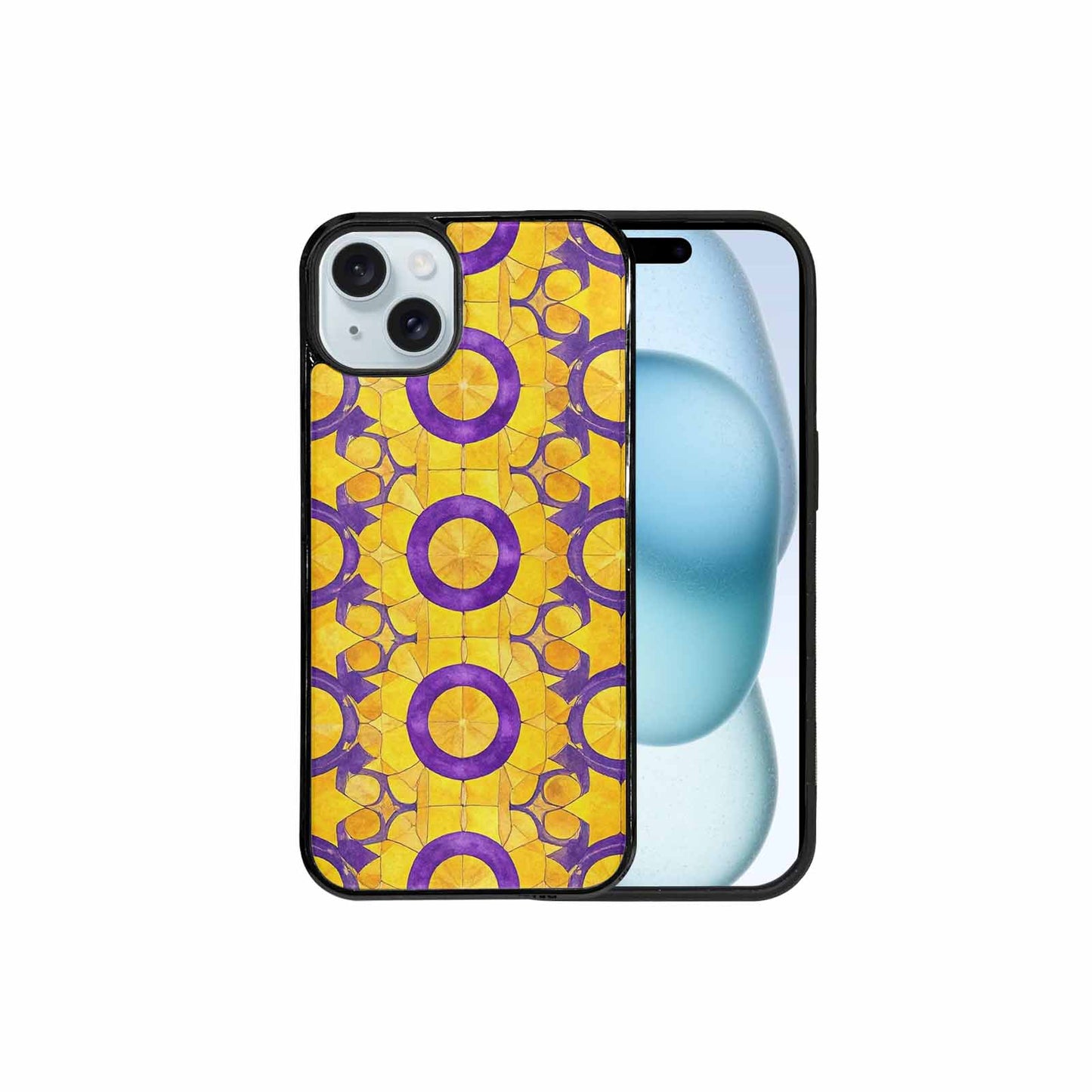 iPhone 15 Plus Case — Intersex Flag Color Theme Small Rainbow, Custom Printed Phone Case