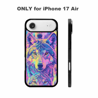 iPhone 17 Air Case — Neon Zebra Print Wolf Animal Print, Custom Designed Case Cover