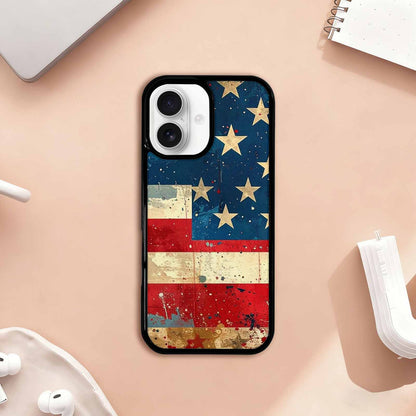 iPhone 17 Case — Small American Flag Stars Galaxy Space, Customized Protective Case