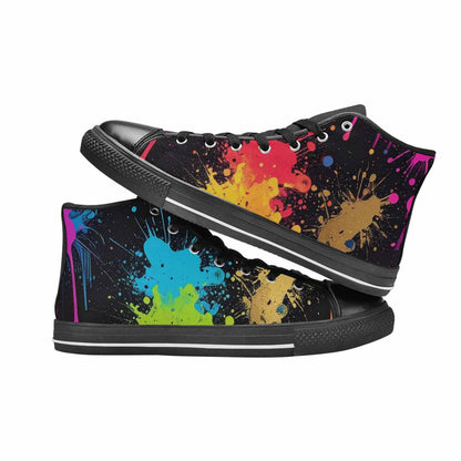 WOMEN'S Paint Splatter High Top Canvas Dark Academia Sneakers
