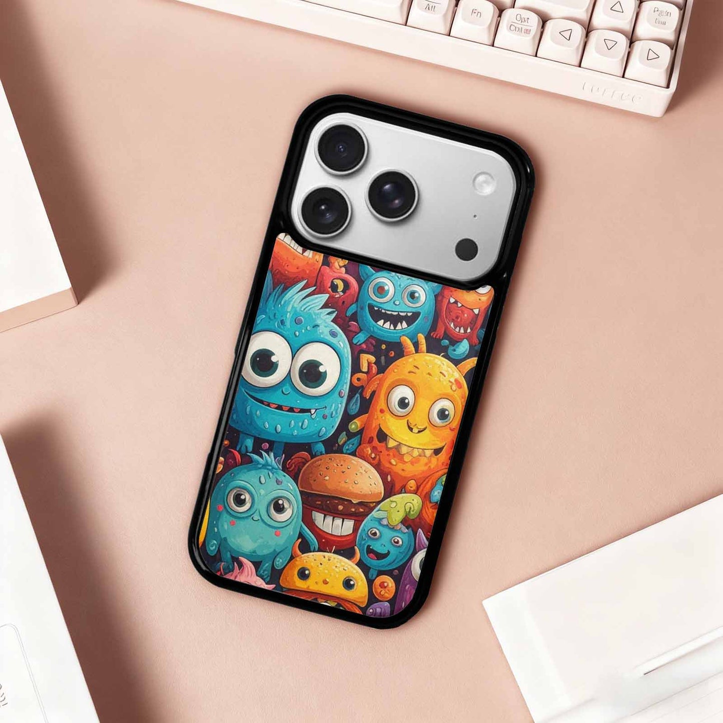 iPhone 17 Pro Case — Small Cartoon Monster Character Pattern Cartoon, Unique Phone Case Design