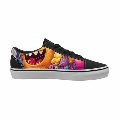 WOMEN'S Melting Ice Cream Monster Lace-Up Canvas Grunge Custom Shoes