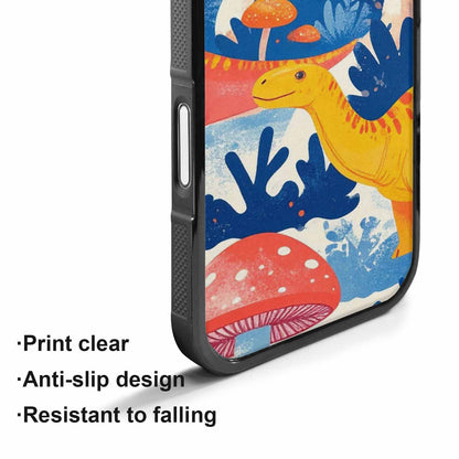 iPhone 17 Case — Vintage Dinosaurs Mushroom Retro Vintage, Personalized Phone Case