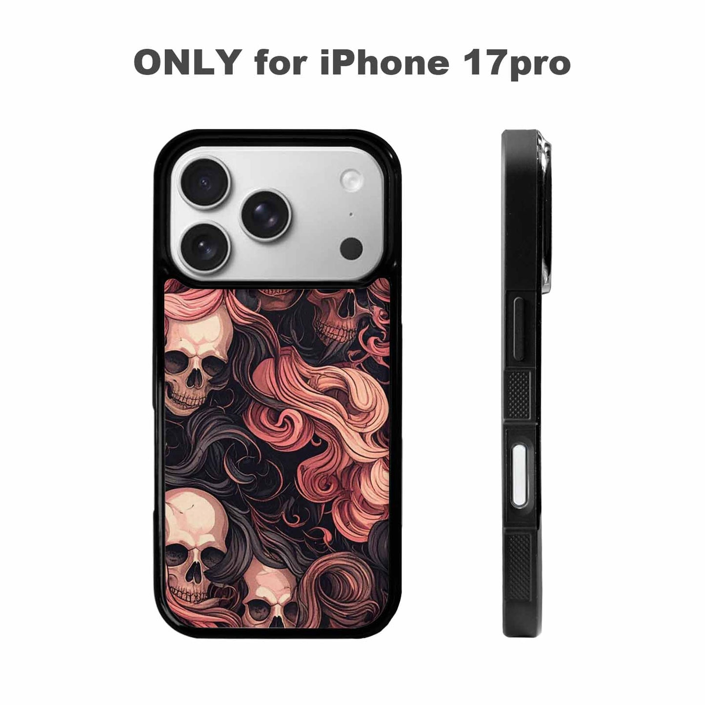 iPhone 17 Pro Case — Skull Dark Art Gothic Print Gothic, Custom Designed Case Cover