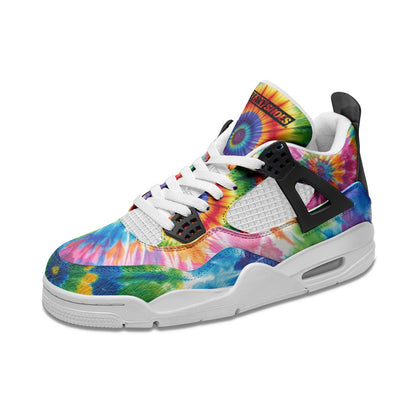 Tie Dye Splash Art Unisex Non Slip Lace Up Breathable Fashion Sneakers