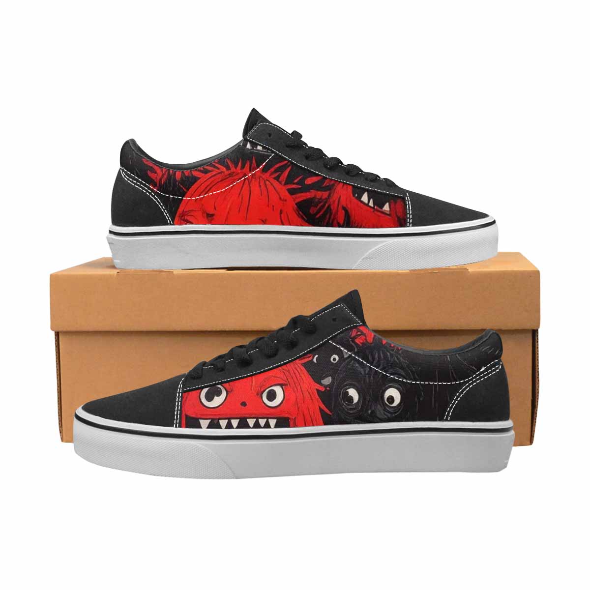 WOMEN'S Monsters (general) Lace-Up Canvas Vibrant Chaos Sneakers