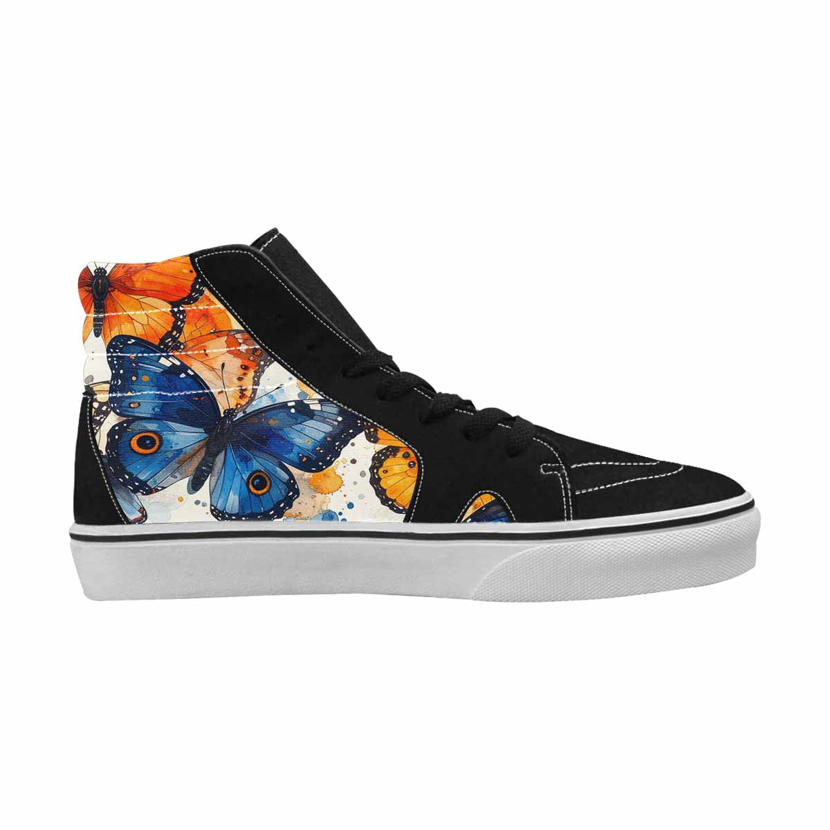 MEN'S Butterfly Wing High Top Canvas Vibrant Chaos Sneakers