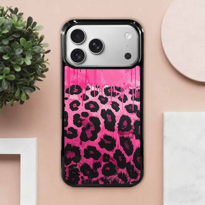 iPhone 17 Pro Max Case — Black &amp; Pink Ink Animal Print, Custom Made Phone Cover
