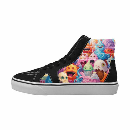 MEN'S Melting Ice Cream Monster High Top Canvas Wallpaper Art Sneakers