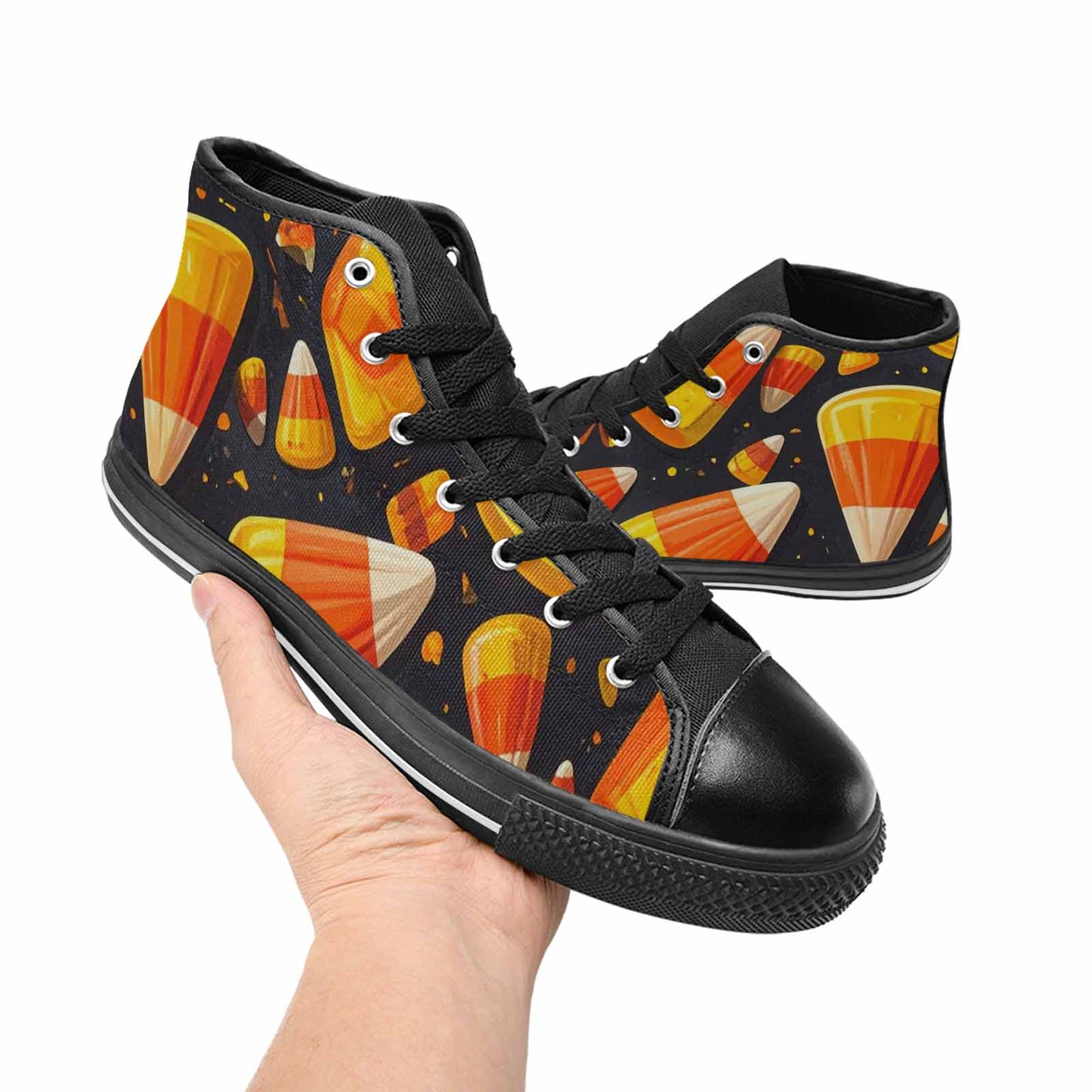 MEN'S Halloween Candy Corn High Top Canvas Cottagecore Sneakers
