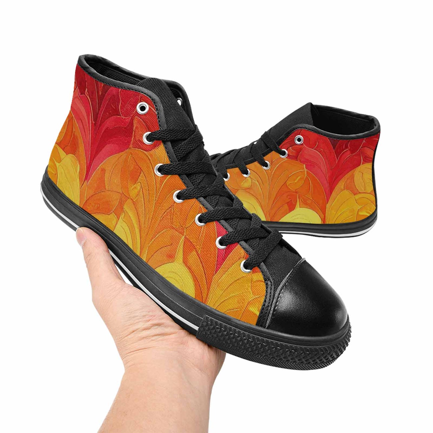 MEN'S Rainbow Pride Flag High Top Canvas Vivid Shoes