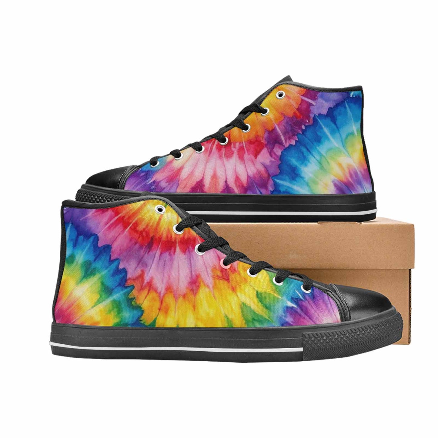 WOMEN'S Tie Dye - High Top Canvas Vivid Custom Sneakers