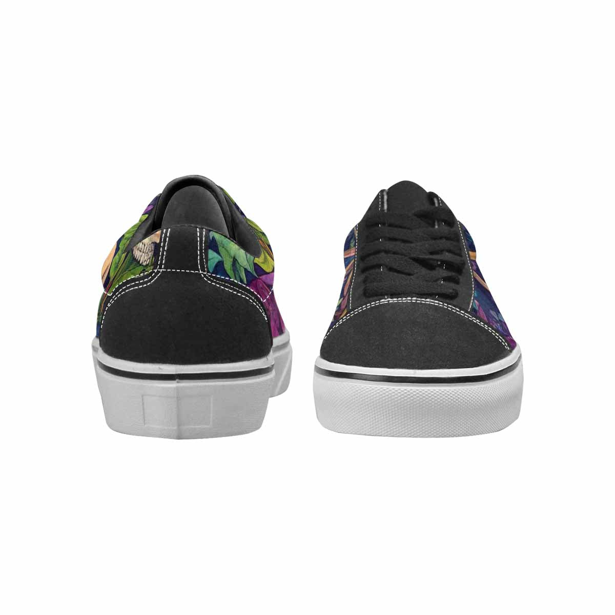 WOMEN'S Skulls  Botanical Skulls Lace-Up Canvas Neon Fantasy Shoes