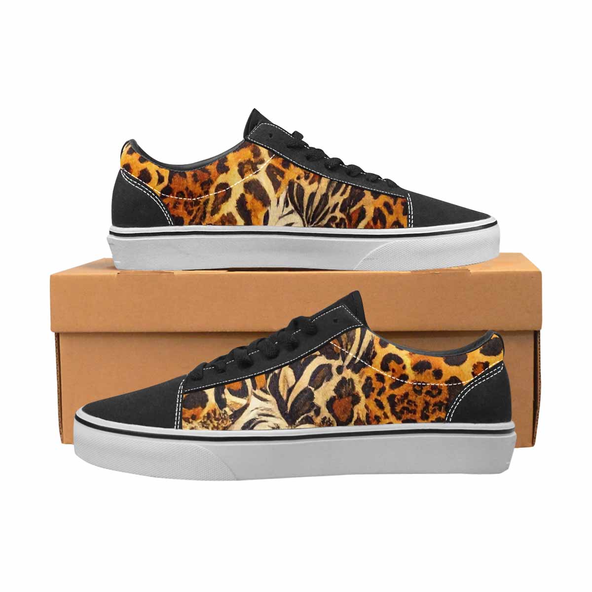 WOMEN'S Animal Print Canvas Lace-Up Vivid Custom Shoes