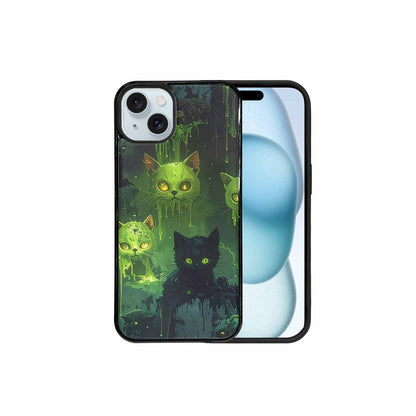 iPhone 15 Plus Case — Toxic Melting Skeleton Cats Small Toxic, Custom Printed Phone Case